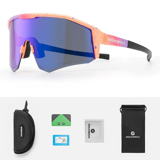 Rockbros Cycling Glasses with Purple Frame & Polarized Lenses