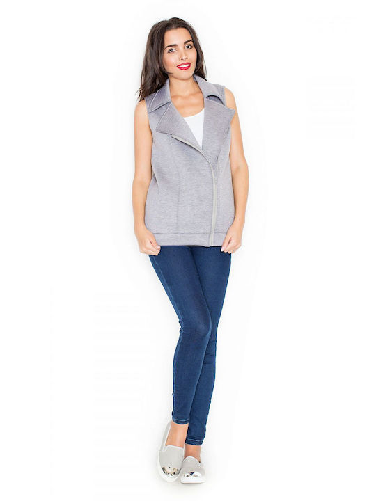 Katrus Women's Vest with Zipper Gray