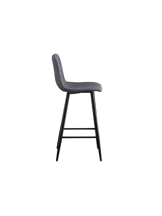 Stool Bar with Backrest Upholstered with Fabric Nero Grey 4pcs 41x46x73cm