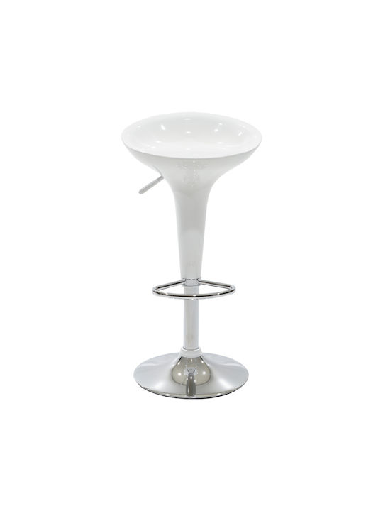 Stool Bar Felice with Adjustable Height White-Chrome Base 40x43x84cm