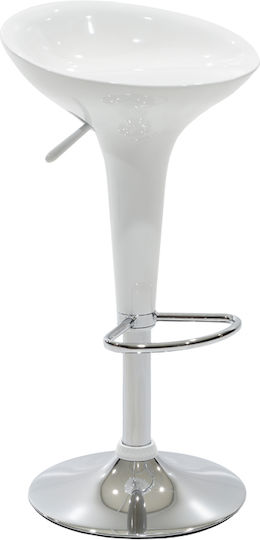 Scaune Bar Felice cu Înălțime Reglabilă White-Chrome Base 40x43x84buc
