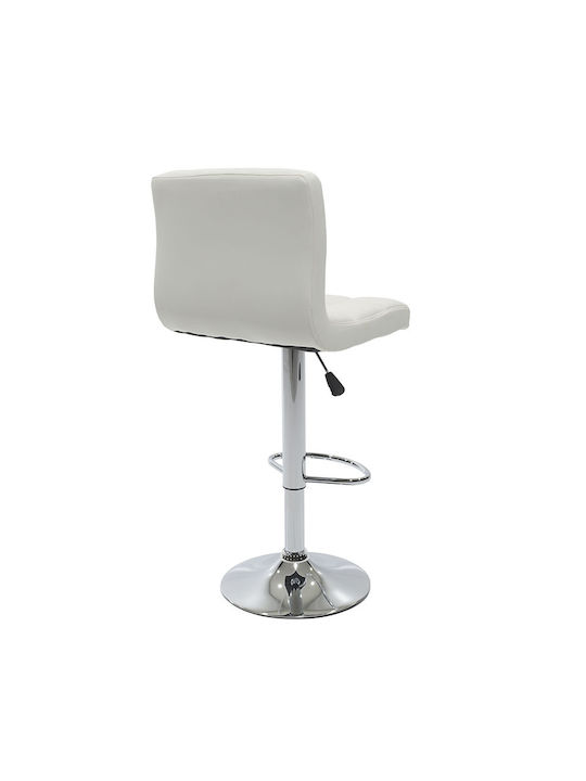 Stool Bar Remina with Back & Adjustable Height White 44x44x92-112cm
