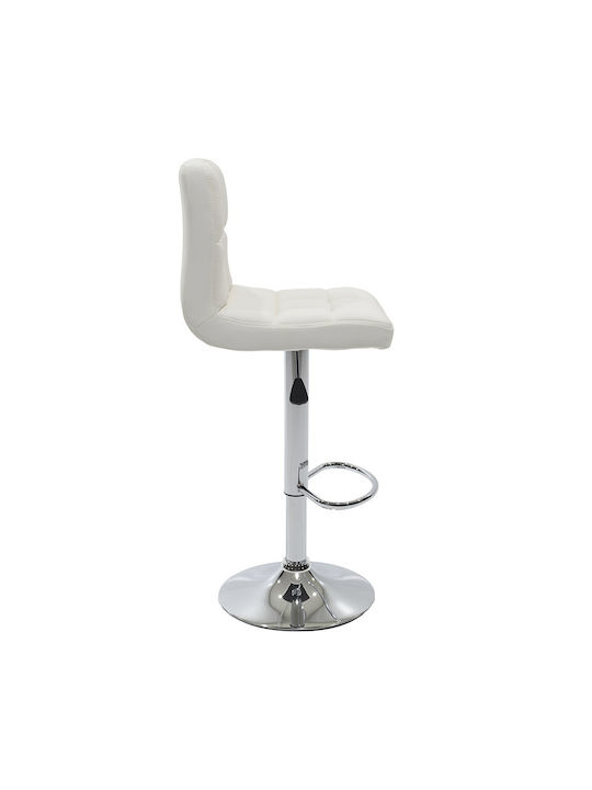 Stool Bar Remina with Back & Adjustable Height White 44x44x92-112cm