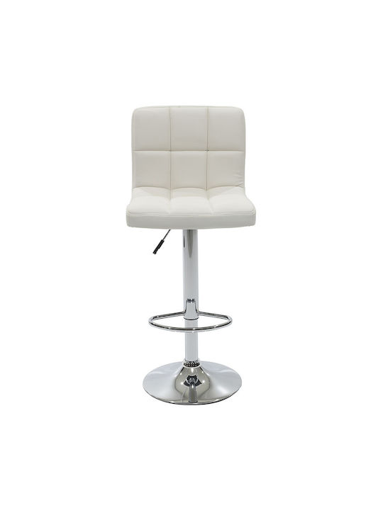 Stool Bar Remina with Back & Adjustable Height White 44x44x92-112cm