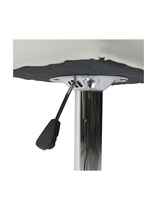 Stool Bar Remina with Back & Adjustable Height White 44x44x92-112cm