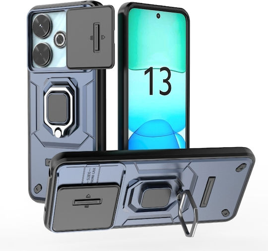 Sliding Camshield Задна корица Силикон / Пластмаса Син (Redmi 13 / Poco M6 4G)