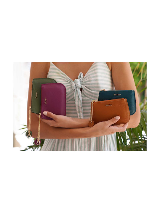 Lavor Small Leather Women's Wallet Cards with RFID Turquoise