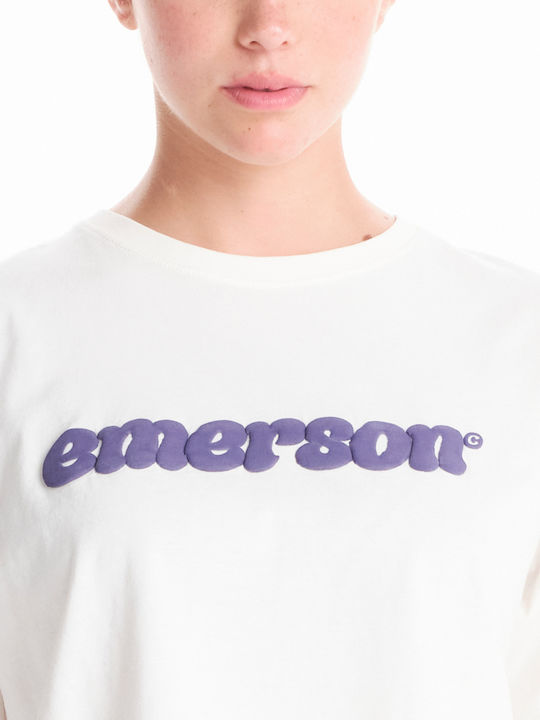 Women's Athletic Crop Top Long Sleeve White