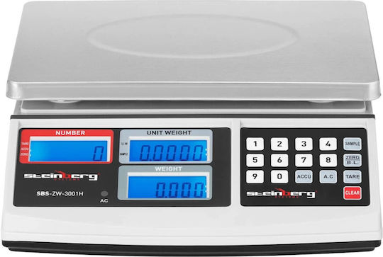 Steinberg Systems Retail Scale with Weighing Capacity of 30kg and Division 3gr