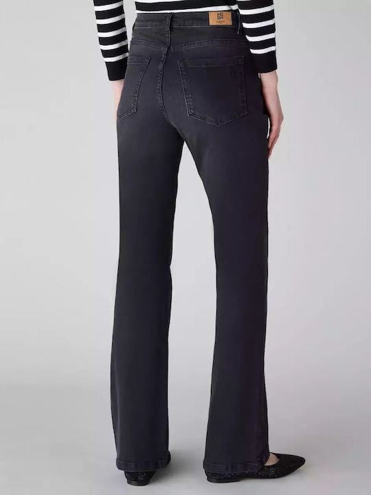 Emme Marella Women's Jean Trousers Flared in Slim Fit Black