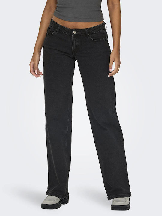 Only Women's Cotton Trousers Washed Black