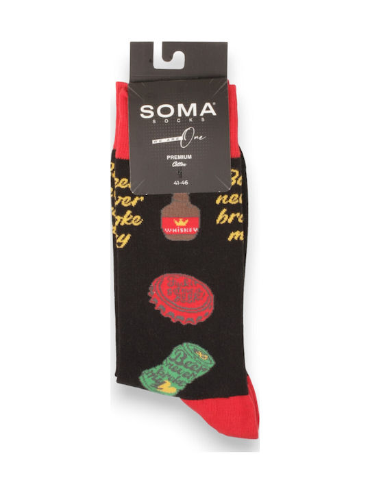 Soma Socks Bărbați Șosete cu Model Black 1Pachet Soma Socks Bărbați Șosete cu Model Black 1Pachet