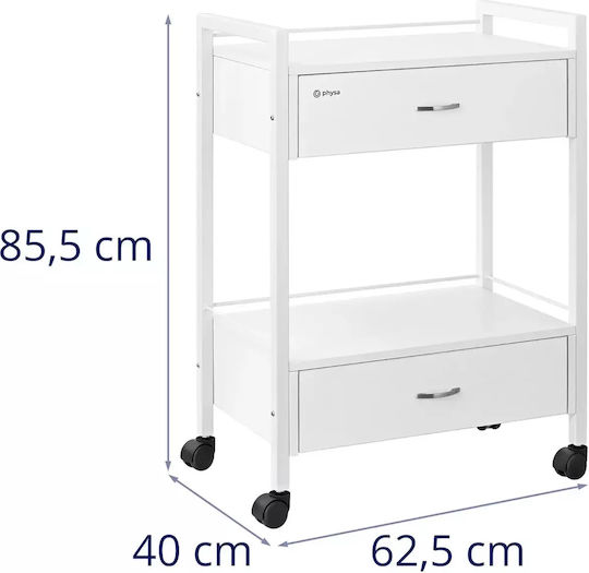 Cosmetic Hairdressing Trolley Helper 2 Drawers 2 Shelves 62.5 X 40 X 85.5 Cm