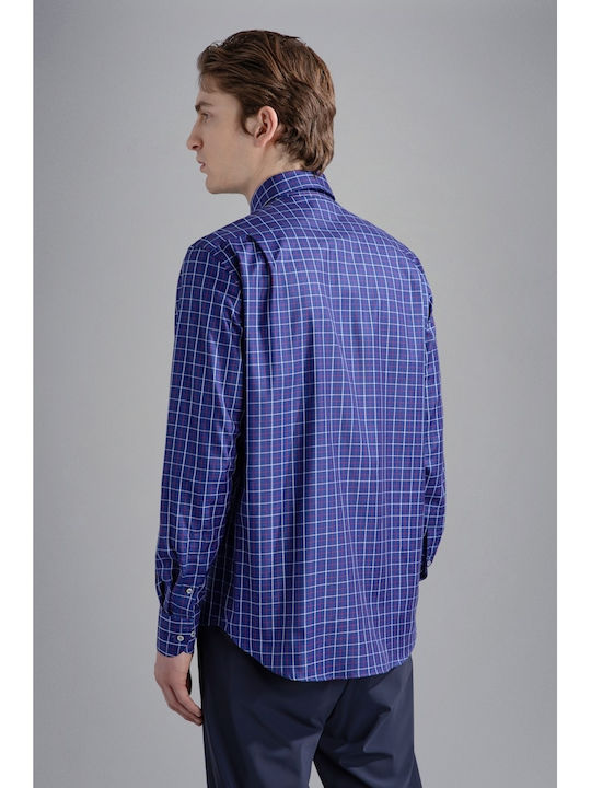 Paul & Shark Men's Shirt Long Sleeve Checked Blue