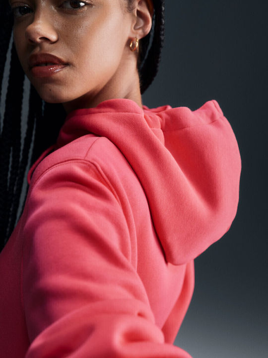 Long Women's Sweatshirt Hooded Aster Pink / Sail