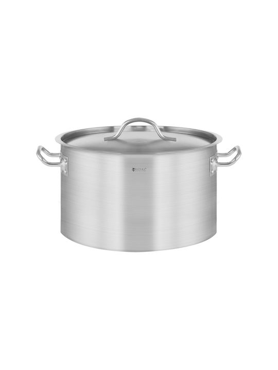 Royal Catering Stainless Steel Cooking Pot Lid Induction Stove 14 L