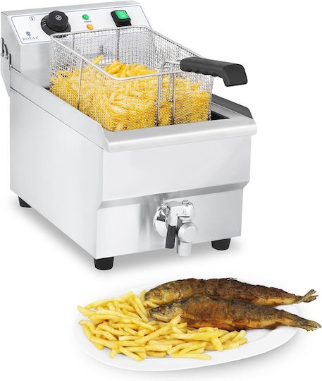 Friteuză electrică profesională de 10l cu robinet 230v