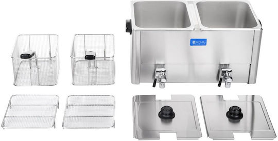 Double Electric Fryer Drain Taps Ego Thermostat 2x8l