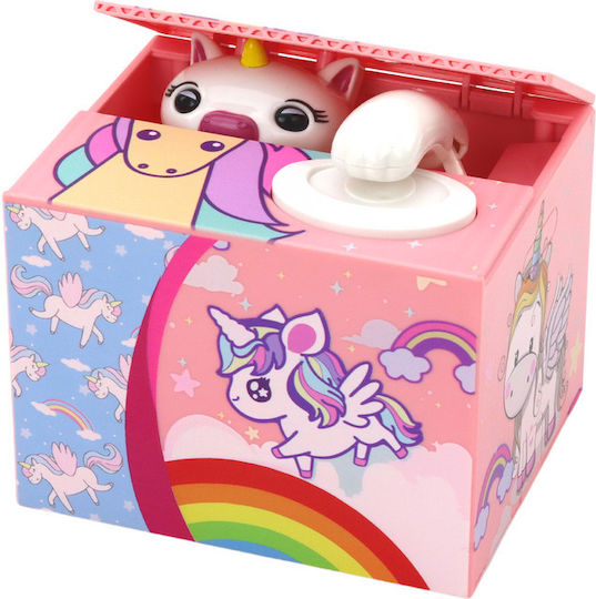 Piggy Bank Unicorn Children's Money Box Pink 13x10x10cm