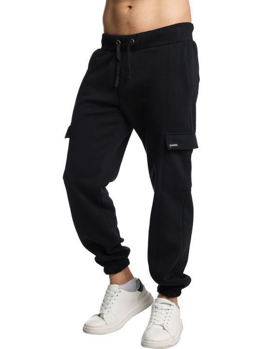 Cargo Sweatpants with Elastic Black