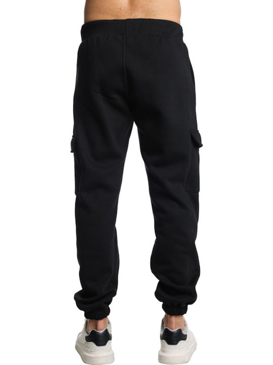 Cargo Sweatpants with Elastic Black