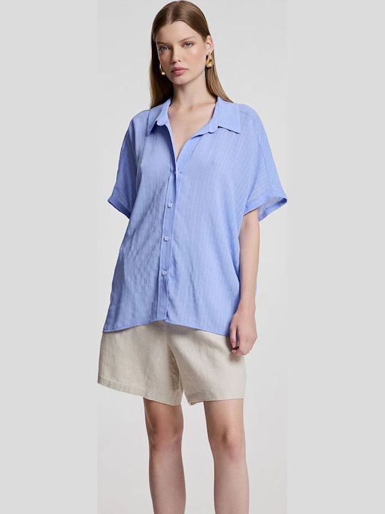 Women's Short Sleeve Shirt Sky Blue