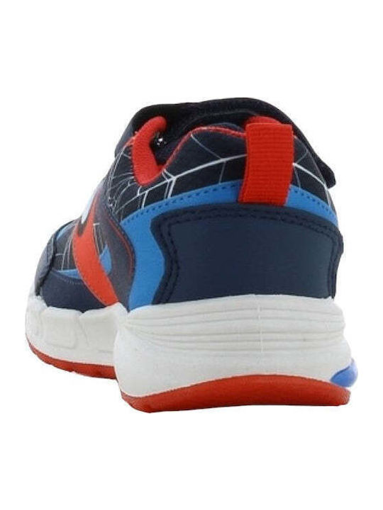 Παιδικά Sneakers Ανατομικά με Σκρατς & Φωτάκια Μπλε