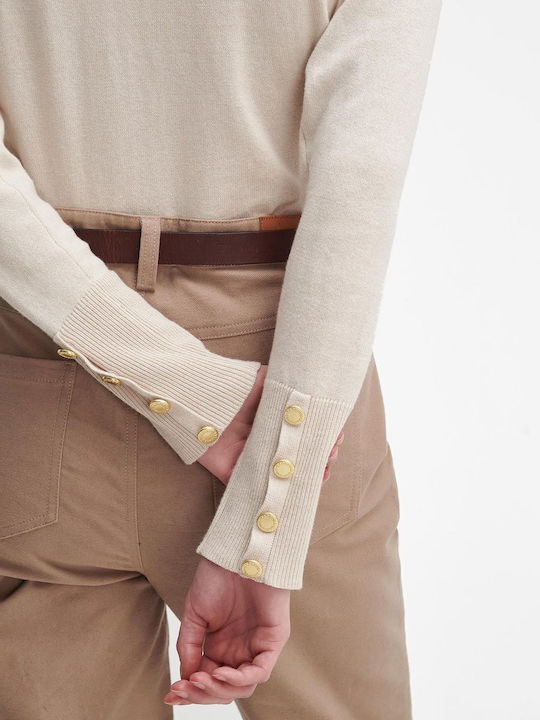 Women's Long Sleeve Sweater Turtleneck Beige Light