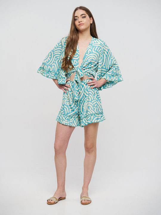 Damen Einteiler Anzug Turquoise