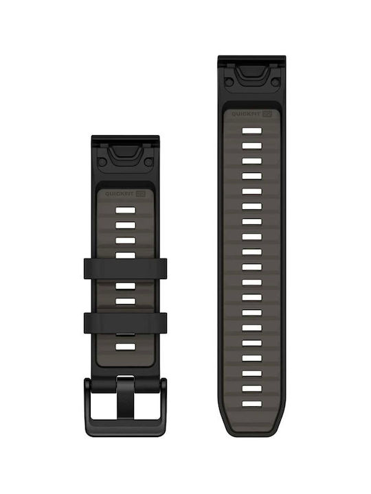 Garmin Quickfit 22 Black Pebble Gray Silicone Band