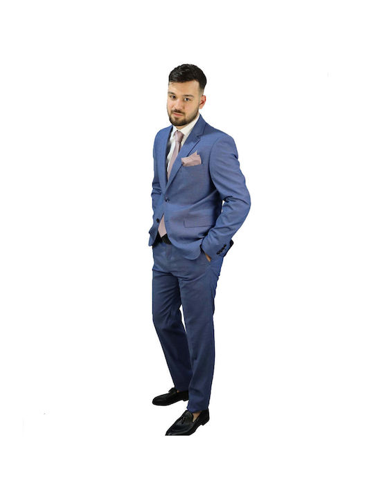 Orion Men's Summer Suit Slim Fit Blue Terylene