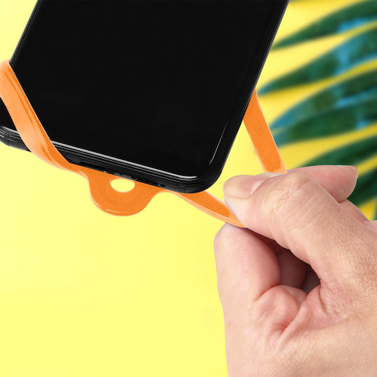 Universal Smartphone Cord Silicone Extendable Adjustable 90cm Orange