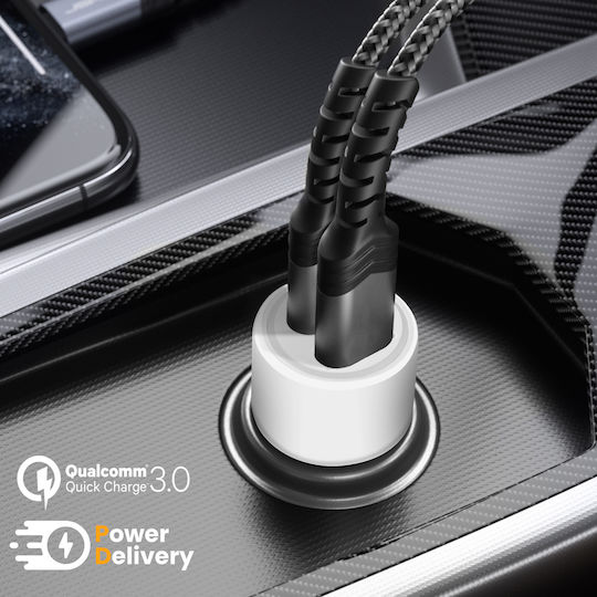 Linq Car Charger 36w Usb C Usb Fast Charge White