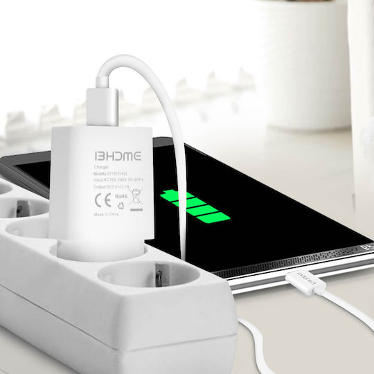 3 In 1 Pack 1x 2.1ac Charger + 2.1a Car Charger + Micro-usb Cable White
