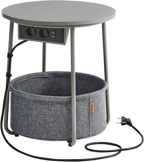 Στρογγυλό Βοηθητικό Τραπεζάκι Ξύλινο Dove Grey / Slate Grey Μ45xΠ45xΥ50εκ.