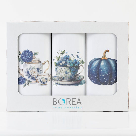 Borea Tea Towel from 100% Cotton in White Color 50x70cm 3pcs
