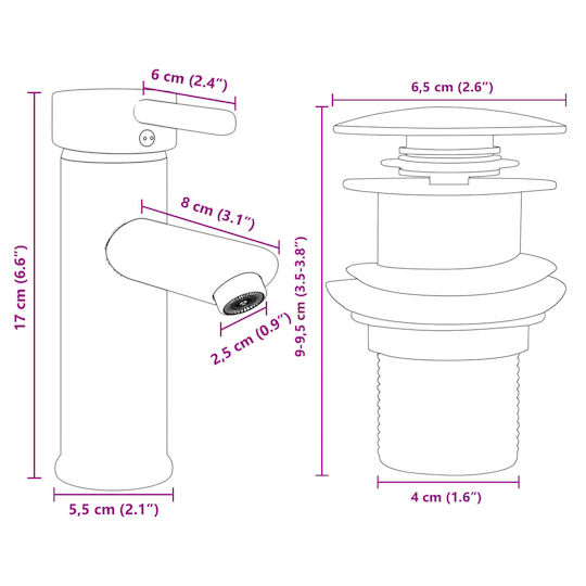 vidaXL Blat cu Lavoar L100xW38.5xH45cm Maro