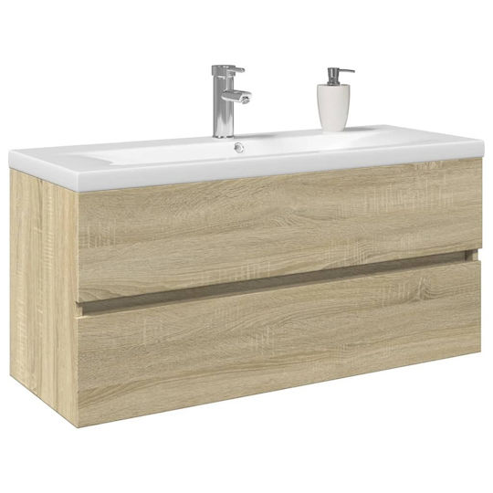 vidaXL Blat cu Lavoar L100xW38.5xH45cm Maro
