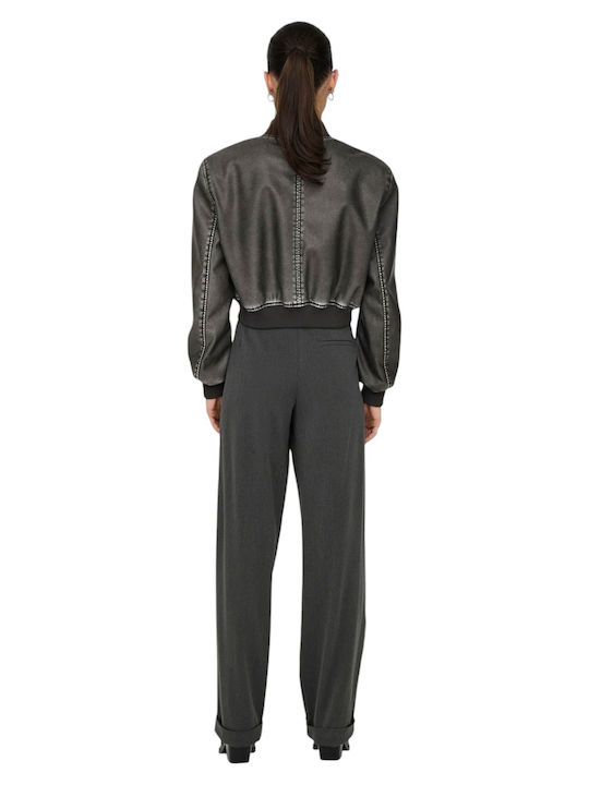 Only Women's Fabric Trousers in Straight Line Phantom