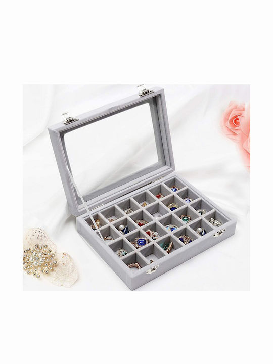 Кутия За Бижута Сив 20x15x5.2см