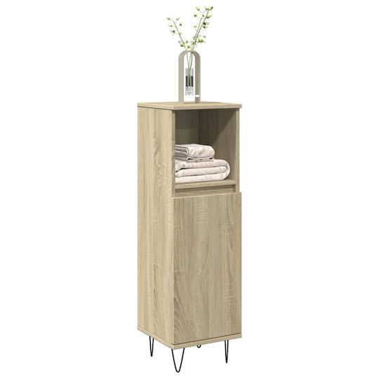 vidaXL Wall Hung Cabinet Bathroom Column Cabinet L30xD30xH100cm Sonoma