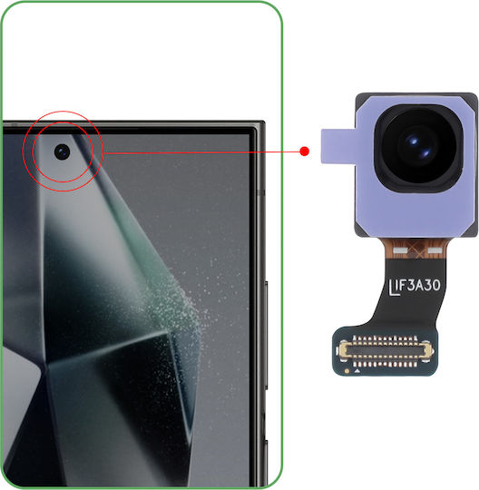 Samsung предна камера Galaxy S24 Ultra 12mp селфи сензор оригинален черен