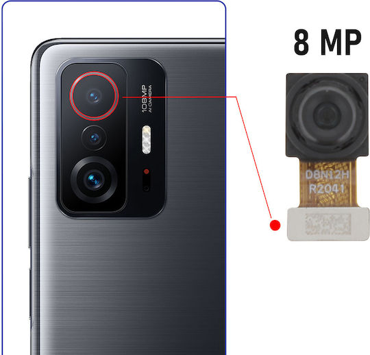 Clappio Camera Modul 11t/11t Pro Ultra Wide-angle 8mp Sensor Black