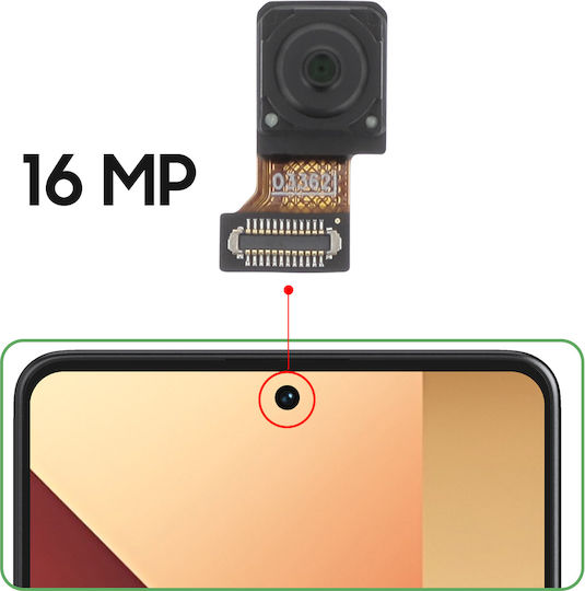 Relife Front Camera for Redmi Note 13 Pro 4G 16MP Selfie Sensor Black