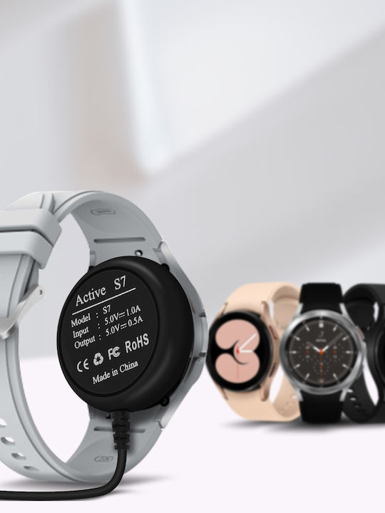 Магнитен заряден кабел за Samsung Galaxy Watch 4, сигурно зареждане, черен