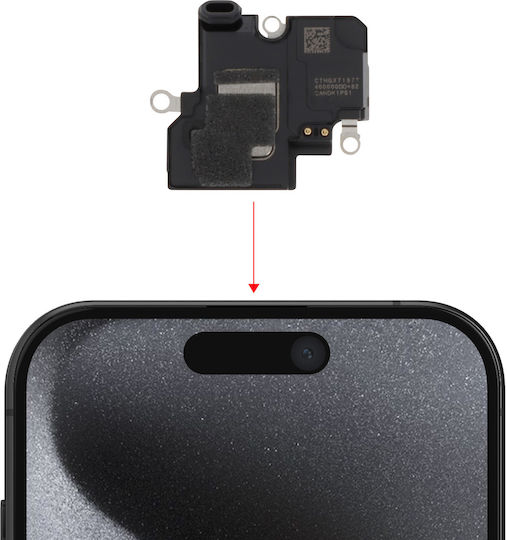 Вътрешен високоговорител Clappio за Apple iPhone 15 Pro резервна слушалка черен