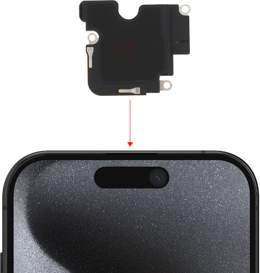 Clappio Interner Lautsprecher iPhone 15 Pro Max Ersatz-Ohrhörer Schwarz