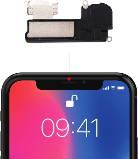 Clappio Internal Speaker Apple Iphone X Replacement Earpiece Black
