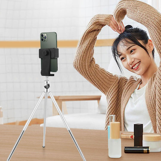 360° Rotating Smartphone Desk Tripod Linq Extendable Feet Silver