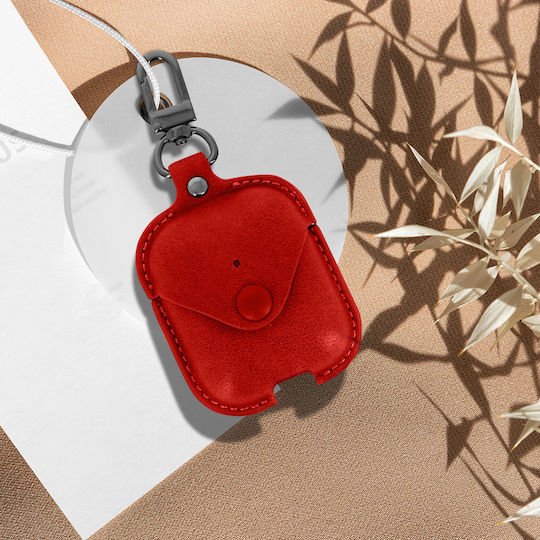 Airpods Case Smooth Leather Devia Cowboy Series Red